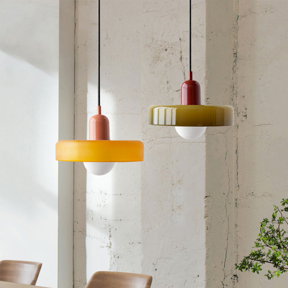 Bauhaus Aurelo Farvet Glas Pendelampe Til Spisestuer