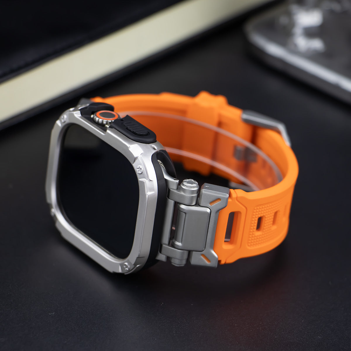 RavenTac Fluoro Gummibånd Med 2-i-1 TPU PC Cover Til Apple Watch