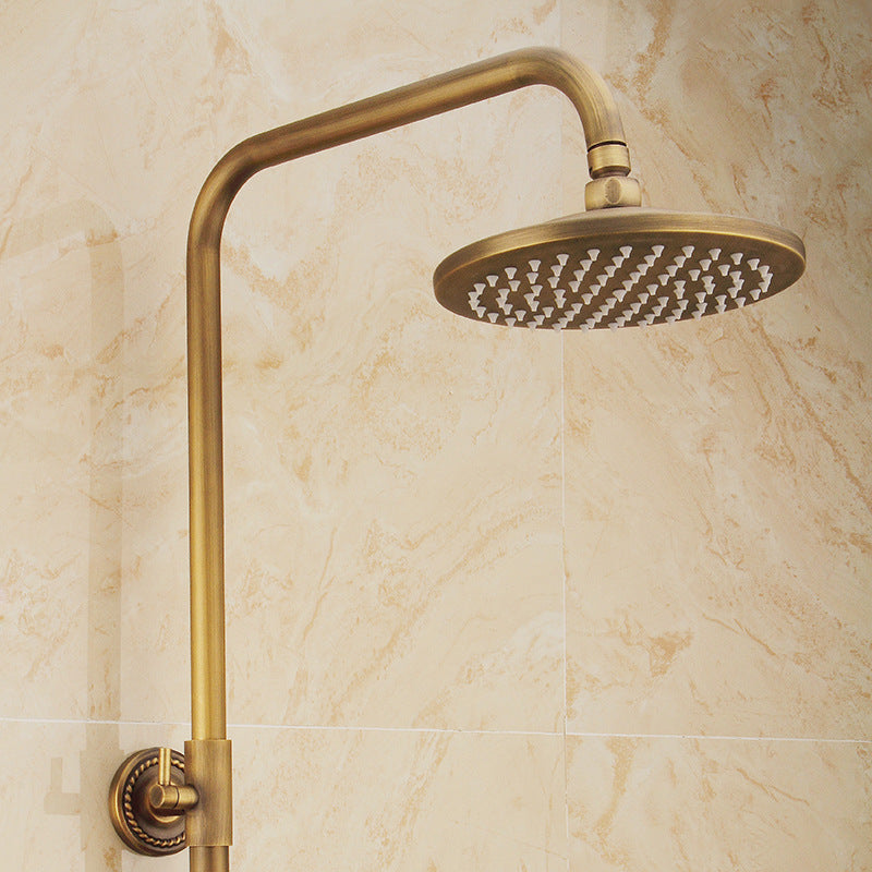 Vintage Kobbershower Sæt Med Messingarmatur Og Funktionelle Bruserhoveder