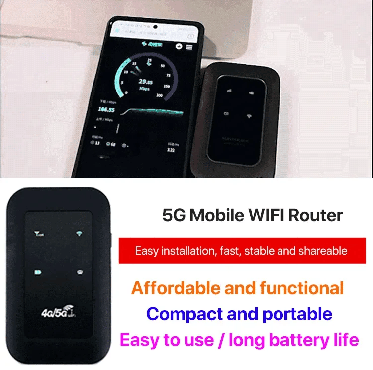 Bærbar 5G WiFi-router – Højhastighed mobiltrådløs internetforbindelse