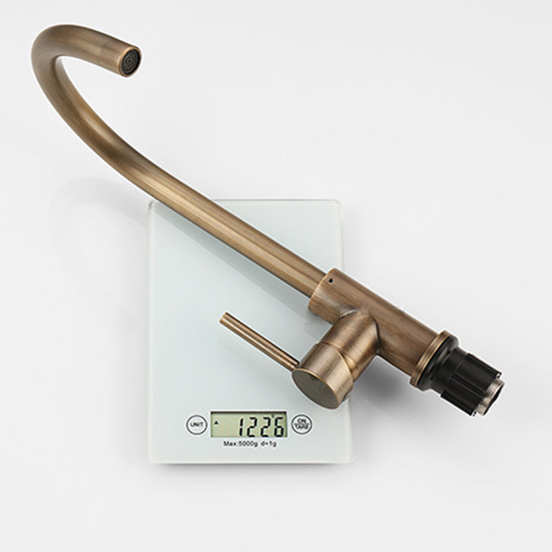 Antik Bronze Messing Køkkenarmatur Med Én Håndtag | Petprovac