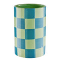 CHECKER Vase – Moderne Keramikvase med ternet mønster i pastelfarver