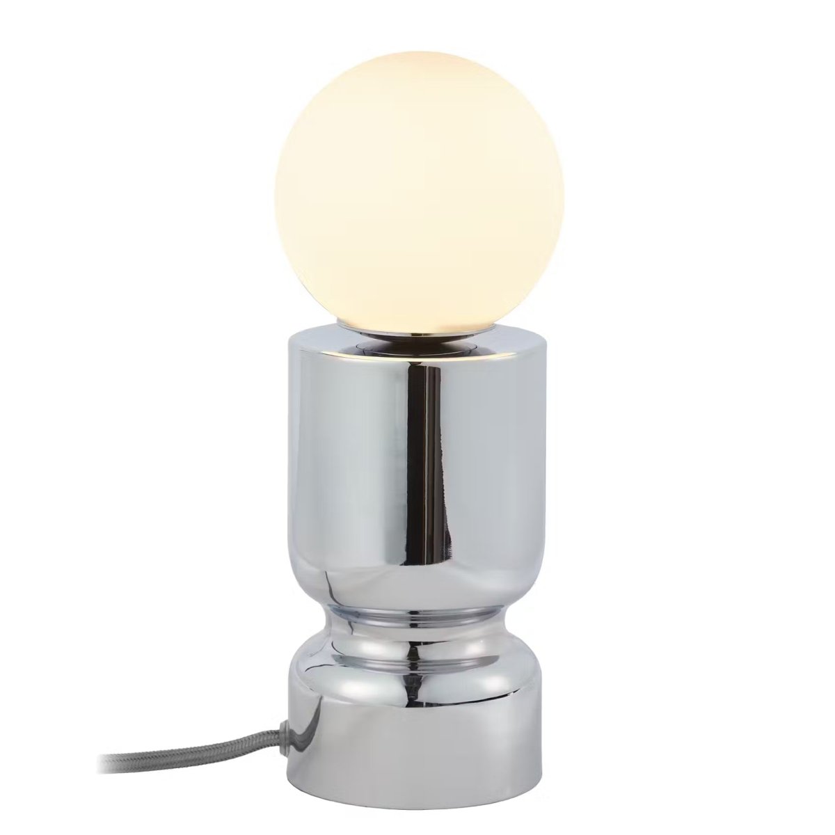 CHROME Bordlampe – Moderne Glas- & Krom-design Bordlampe