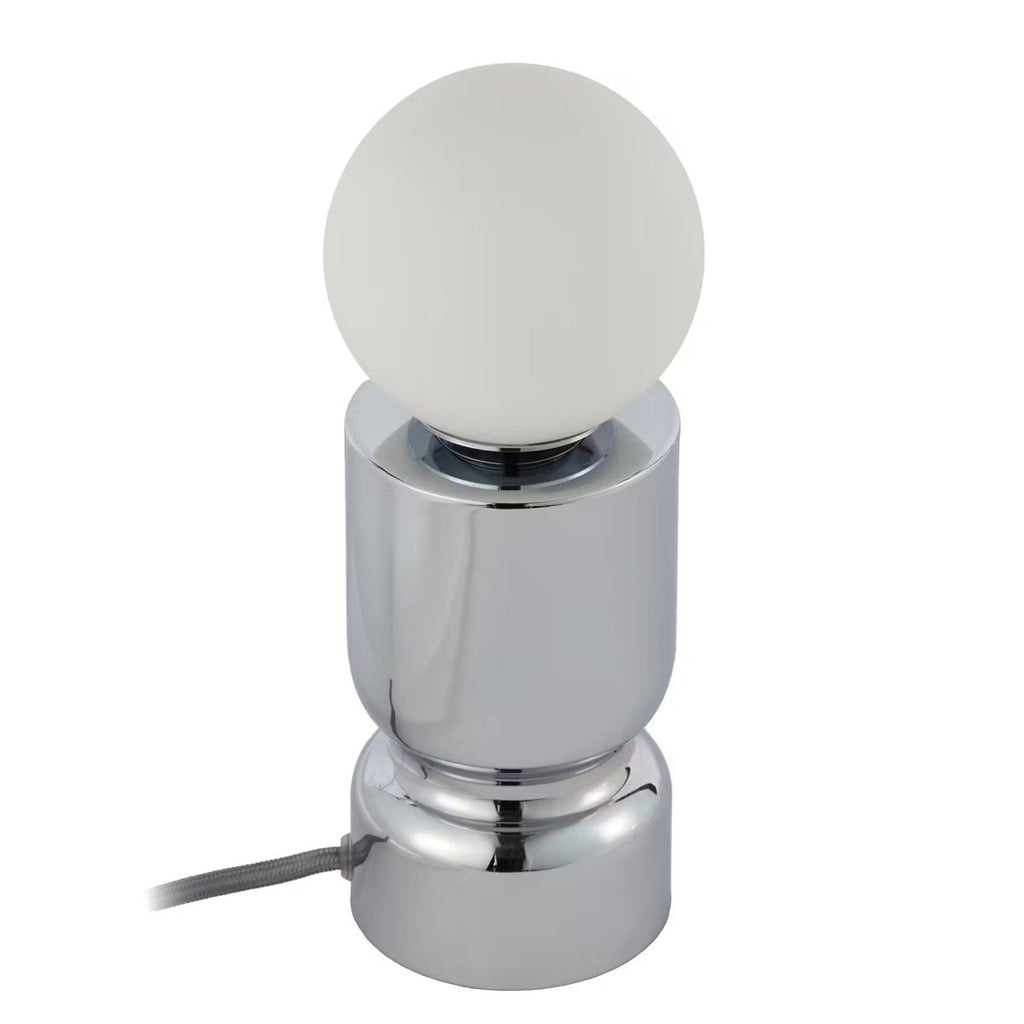 CHROME Bordlampe – Moderne Glas- & Krom-design Bordlampe