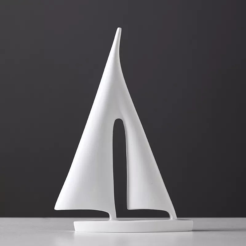 Maritim Sejlbåd Skulptur - Elegant Hjemmedekoration
