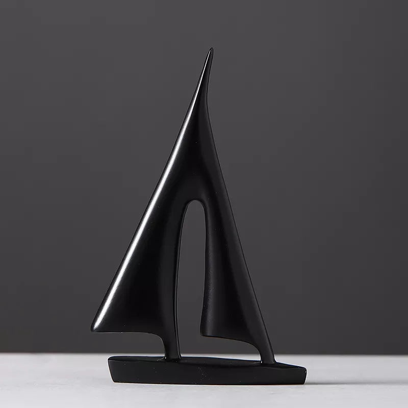 Maritim Sejlbåd Skulptur - Elegant Hjemmedekoration