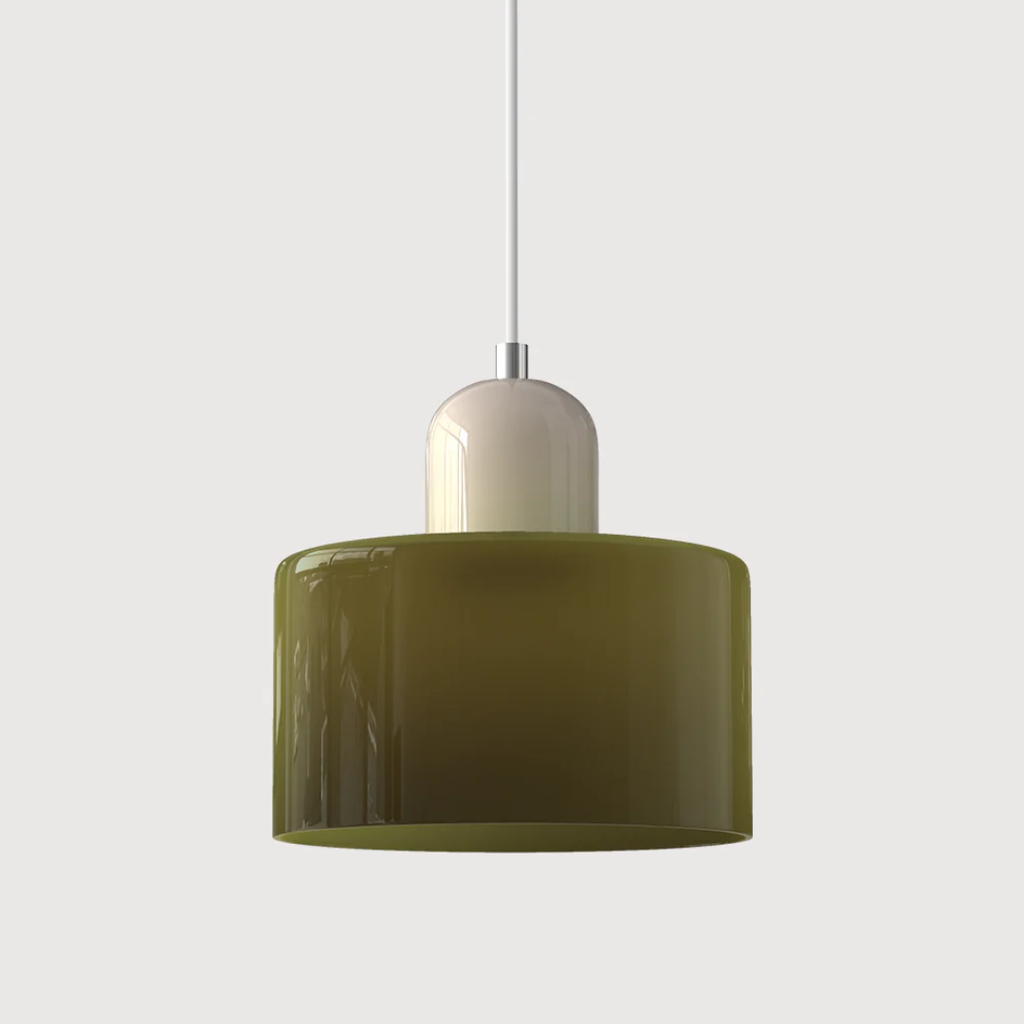 Retro Pendellampe med Glas Skærm og Justerbar Ledning for en Varm Atmosfære