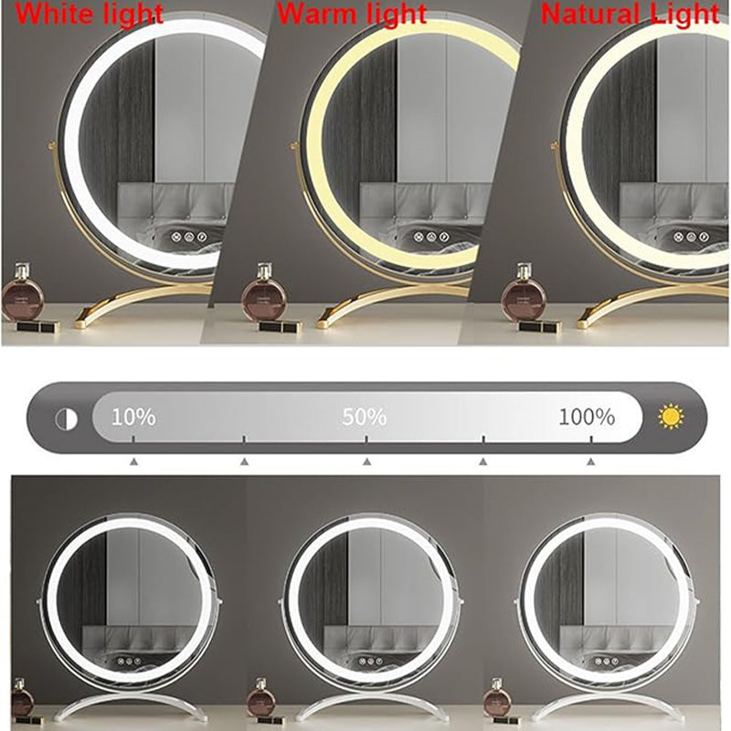 Sminkespejl med Dimmable LED Lys og 360 Grad Rotation, Touch Kontrol
