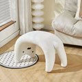 Katteformet Plush Pouf – Behagelig og Funktionel Design