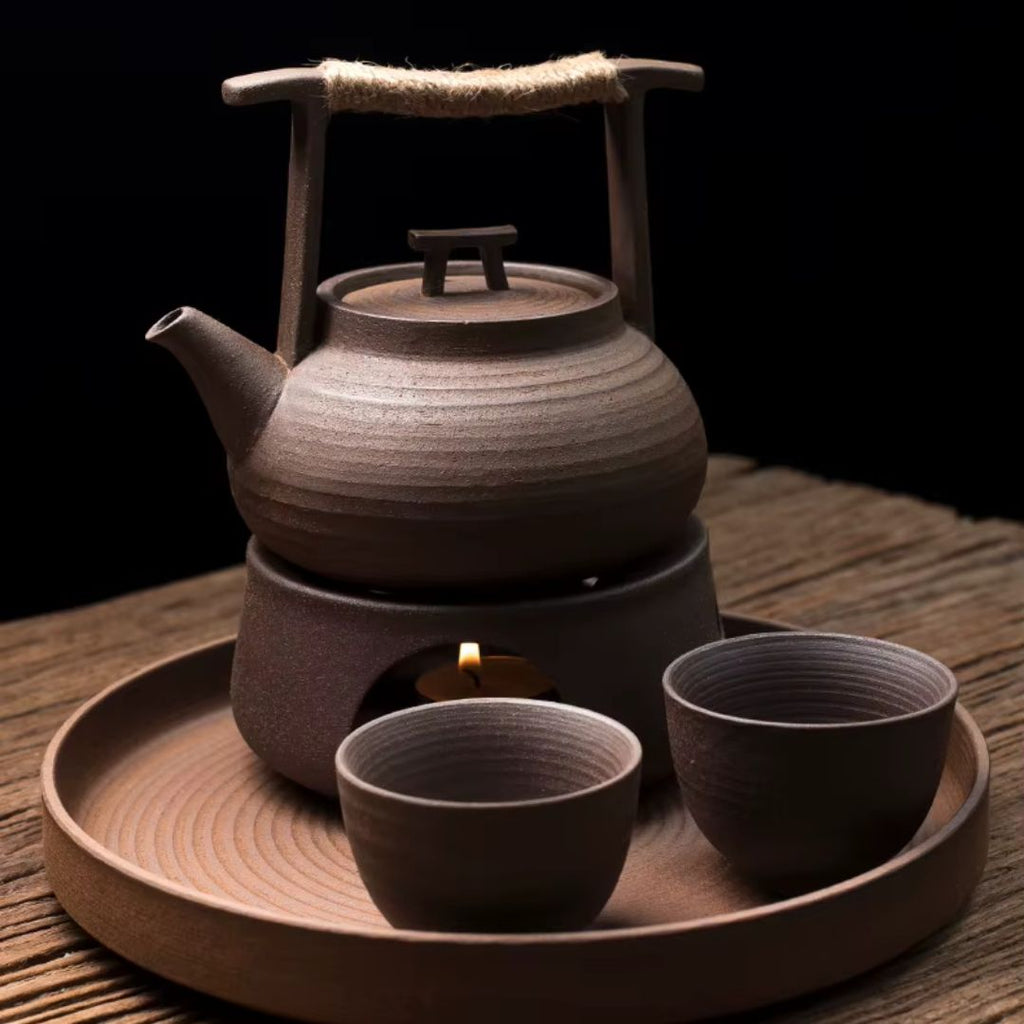Keramisk Teapot med Varmere til Afslappende Te-Øjeblikke derhjemme