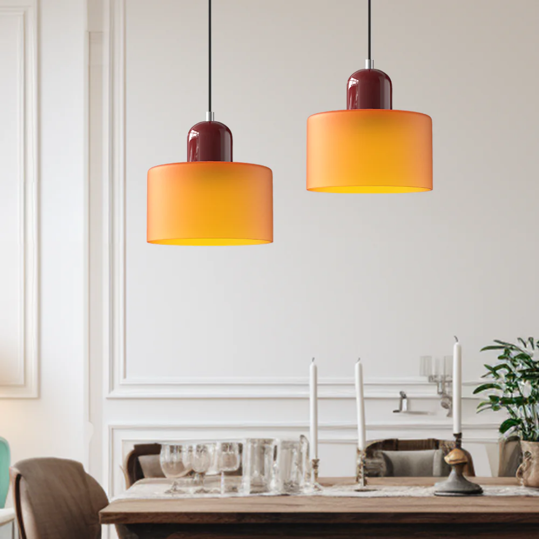 Retro Pendellampe med Glas Skærm og Justerbar Ledning for en Varm Atmosfære