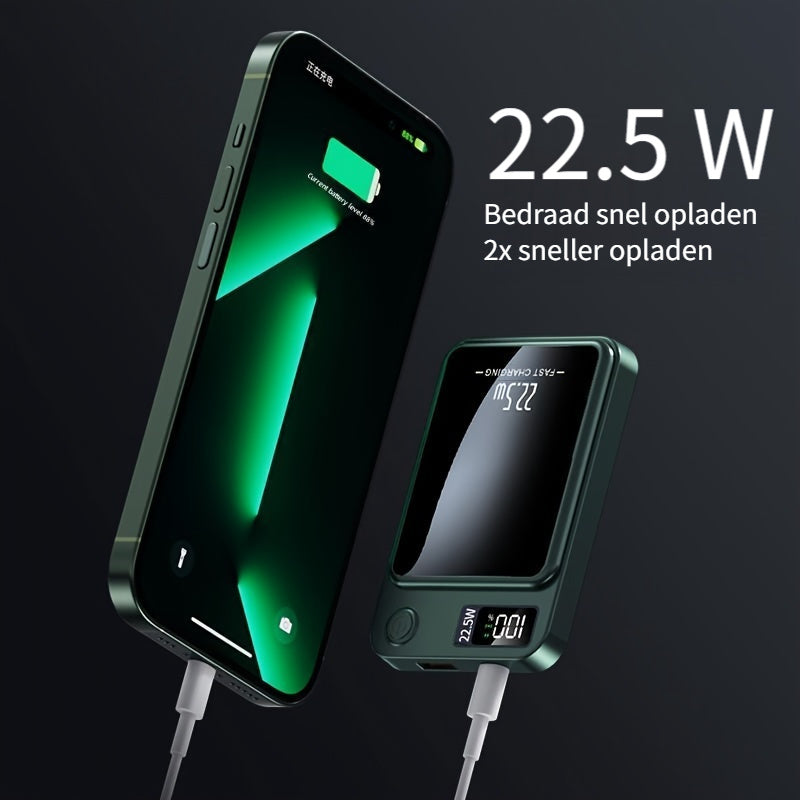 Magnetisk Power Bank – Ultra Slim med Super Hurtig Trådløs Opladning