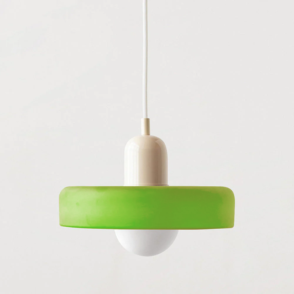 ColorLoop Pendant – Kunstnerisk Bauhaus Hængelampe med Varmt Lys