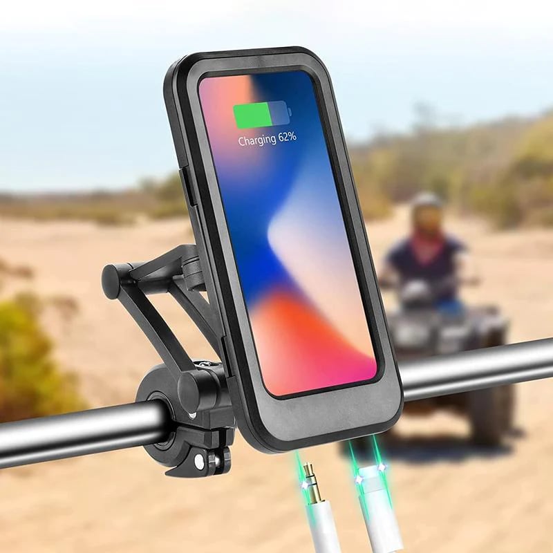 NovaTrail Vandtæt Telefonholder Til Styr Med 15 Watt Power Bank