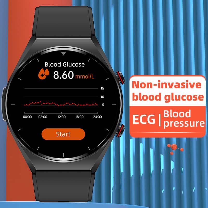 Én-Klik Blodsukker Blodtryk Ekg/Ekg Hrv Hjerteovervågning Suga Pro Sundhed Smartswatch