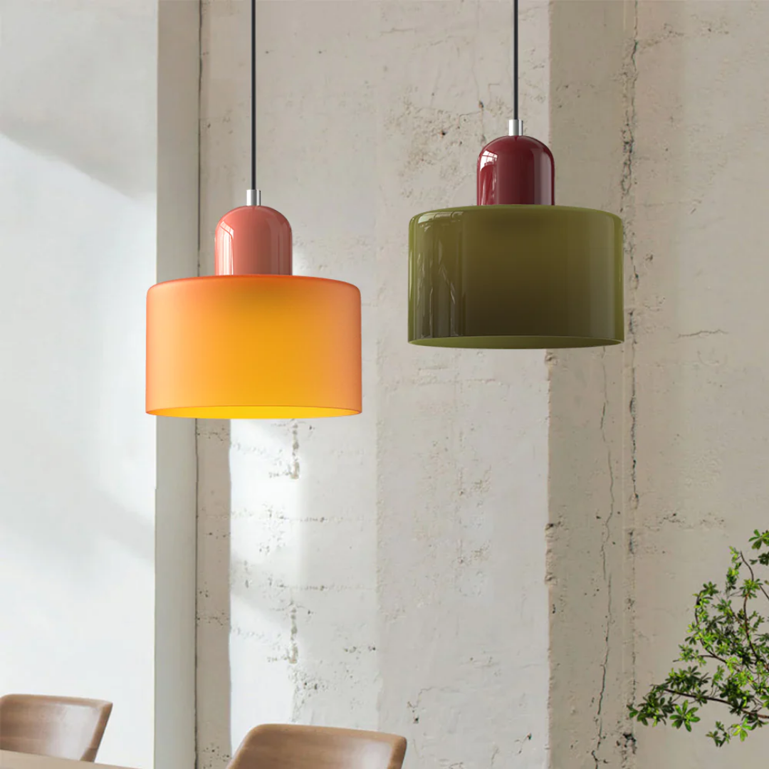 Retro Pendellampe med Glas Skærm og Justerbar Ledning for en Varm Atmosfære