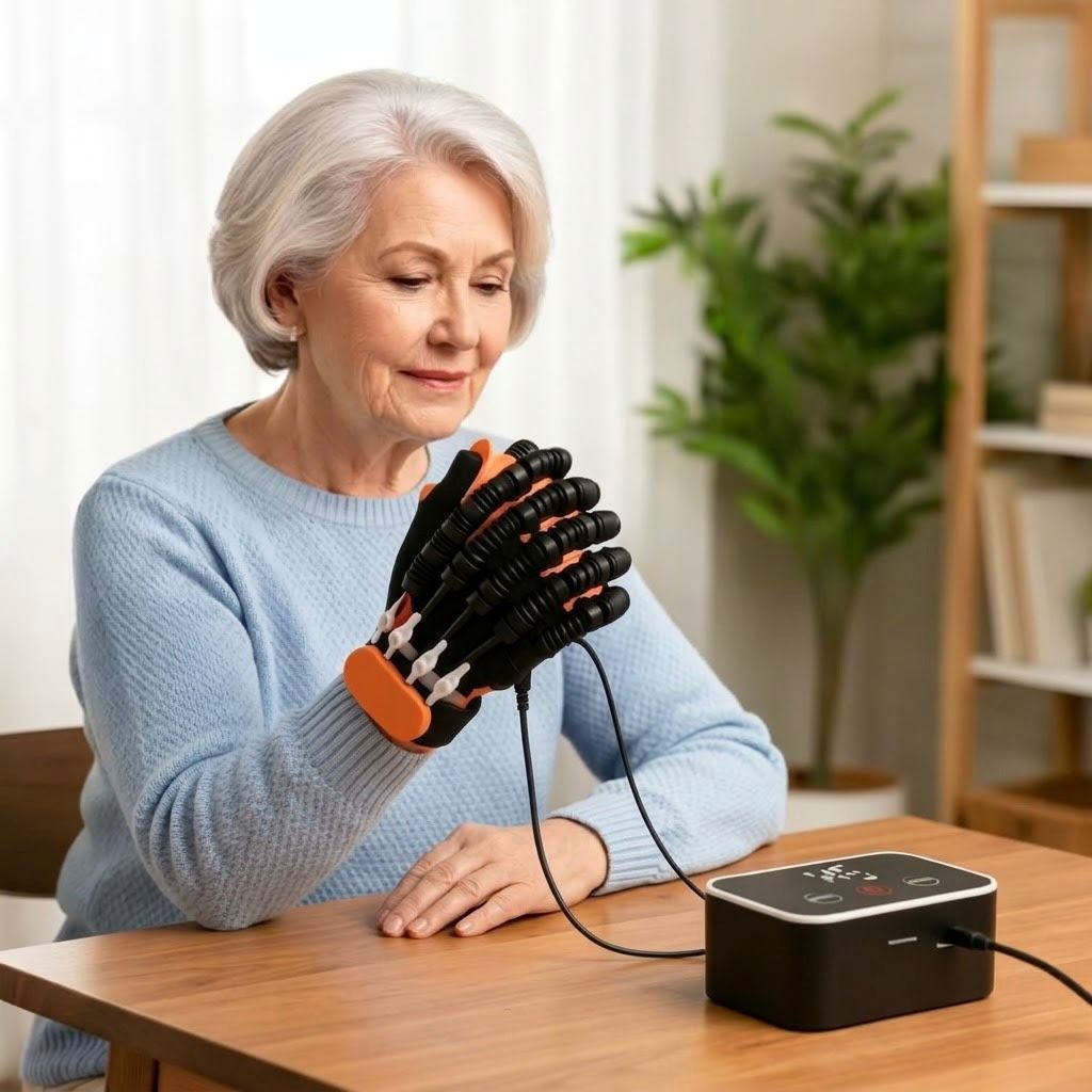 Autonom Handsrehabiliteringshandske med Separate Fingerkontroller og Spejlvinkel
