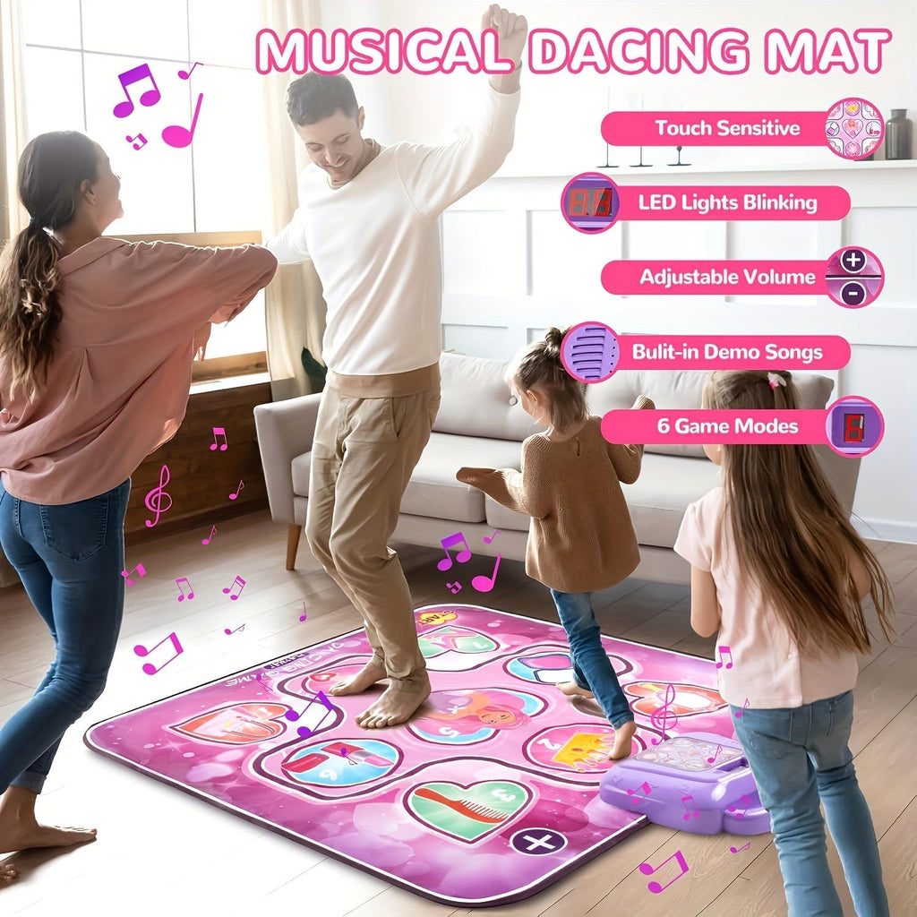 Rosa Dansemåtte til Børn med Pointfunktion og Rhythmiske Spil – Uden TV – DanceFun Måtte