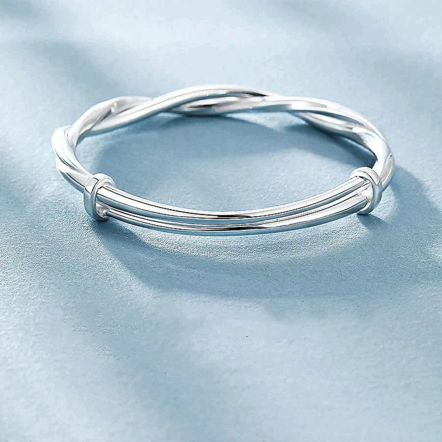 Elegant Vevd Sølvarmbånd