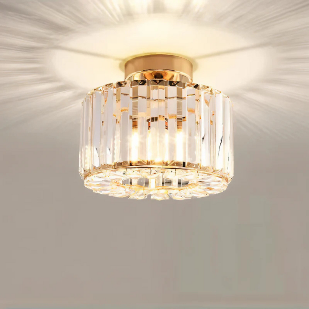 Krystal Loftlampe med Moderne Finish til Stue og Soveværelse