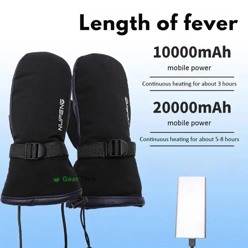 USB-opvarmede handsker | Dobbeltsidet varme, vandtæt, plug-and-play – perfekt til ski & vinterbrug