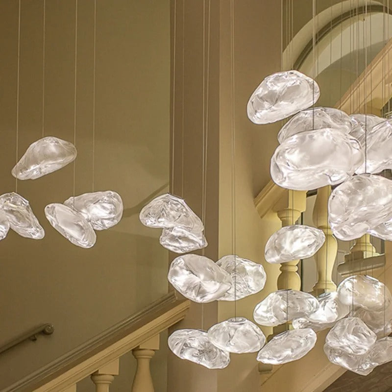 Luminara Aluminium Ramme Glas Lysekrone Til Moderne Interiører Cascade