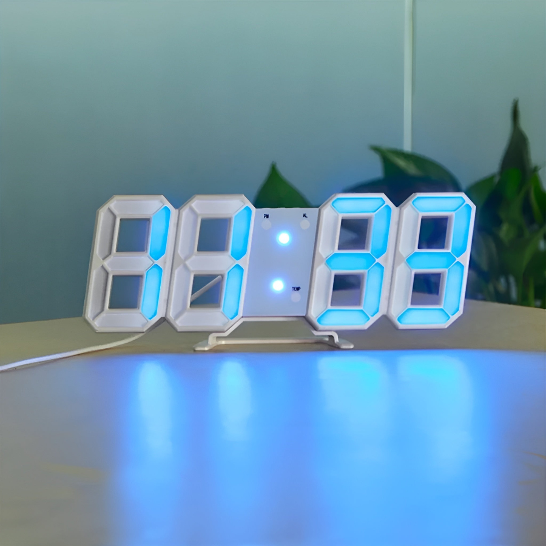 Futuristisk LED Vægur – Minimalistisk Design med Smart Tidsvisning