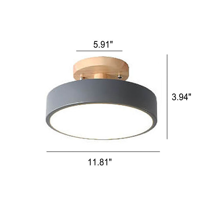 LED Rund Loftlampe | Nordisk Design | Semi-Nedsænket Montering | Økonomisk Indendørs Belysning