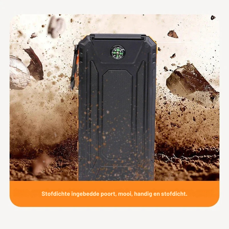 Bærbar Solenergi Power Bank med Hurtig Opladning og Dobbelt LED Lygte til Udendørsbrug