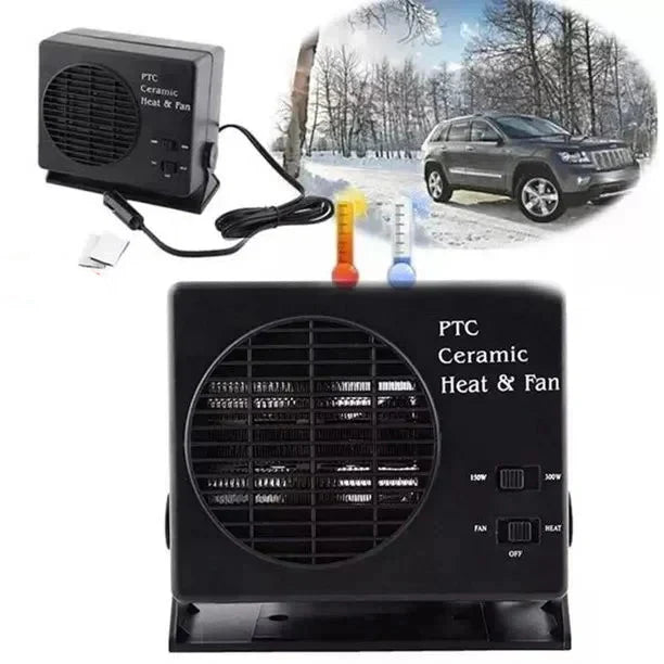 12V Keramisk Bilvarmer | 150W-300W Bærbar Vifte med Automatisk Termostat til Vinterbrug i Køretøjer
