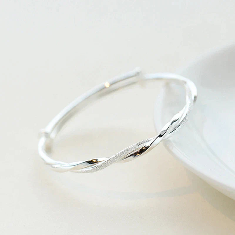 Elegant Vevd Sølvarmbånd