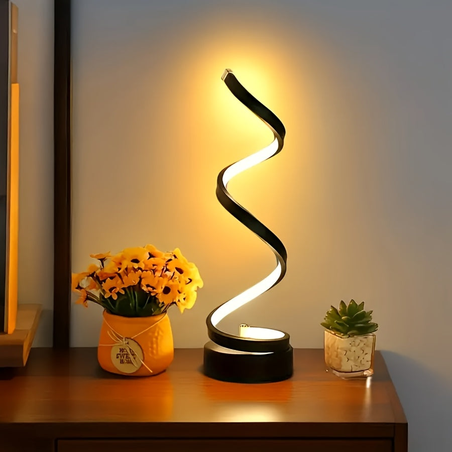 Spiral LED Skrivebordslampe – Moderne Dæmpbar Belysning