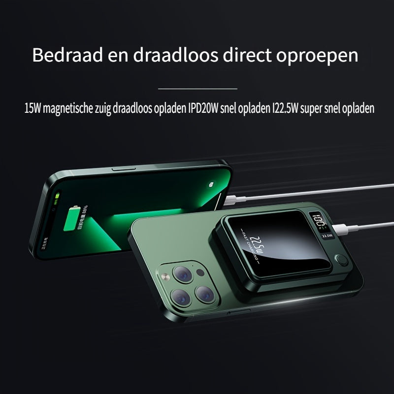 Magnetisk Power Bank – Ultra Slim med Super Hurtig Trådløs Opladning