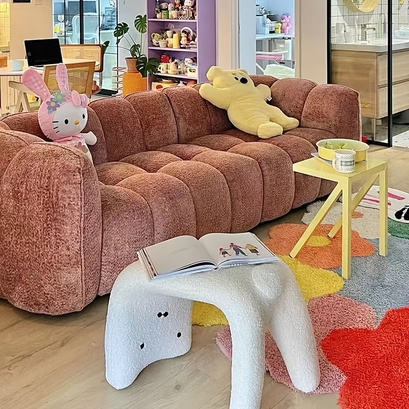Katteformet Plush Pouf – Behagelig og Funktionel Design