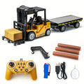 Heavy Duty Fjernstyret Gaffeltruck – 1:24 Skala med Lygter & Trailer
