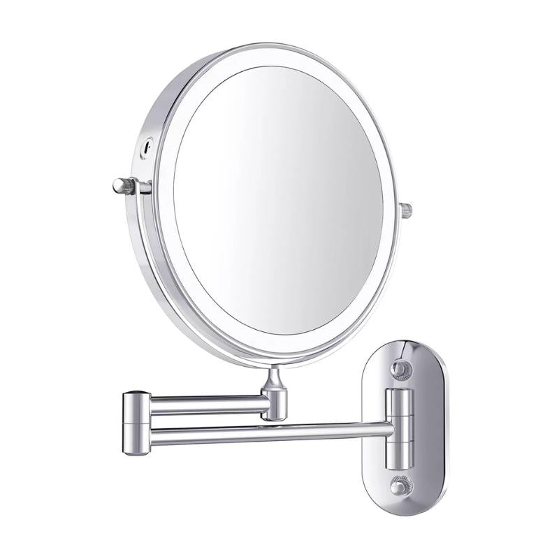 Luminex Chrome LED Makeup Spejl Med Forstørrelse Genopladelig | Petprovac
