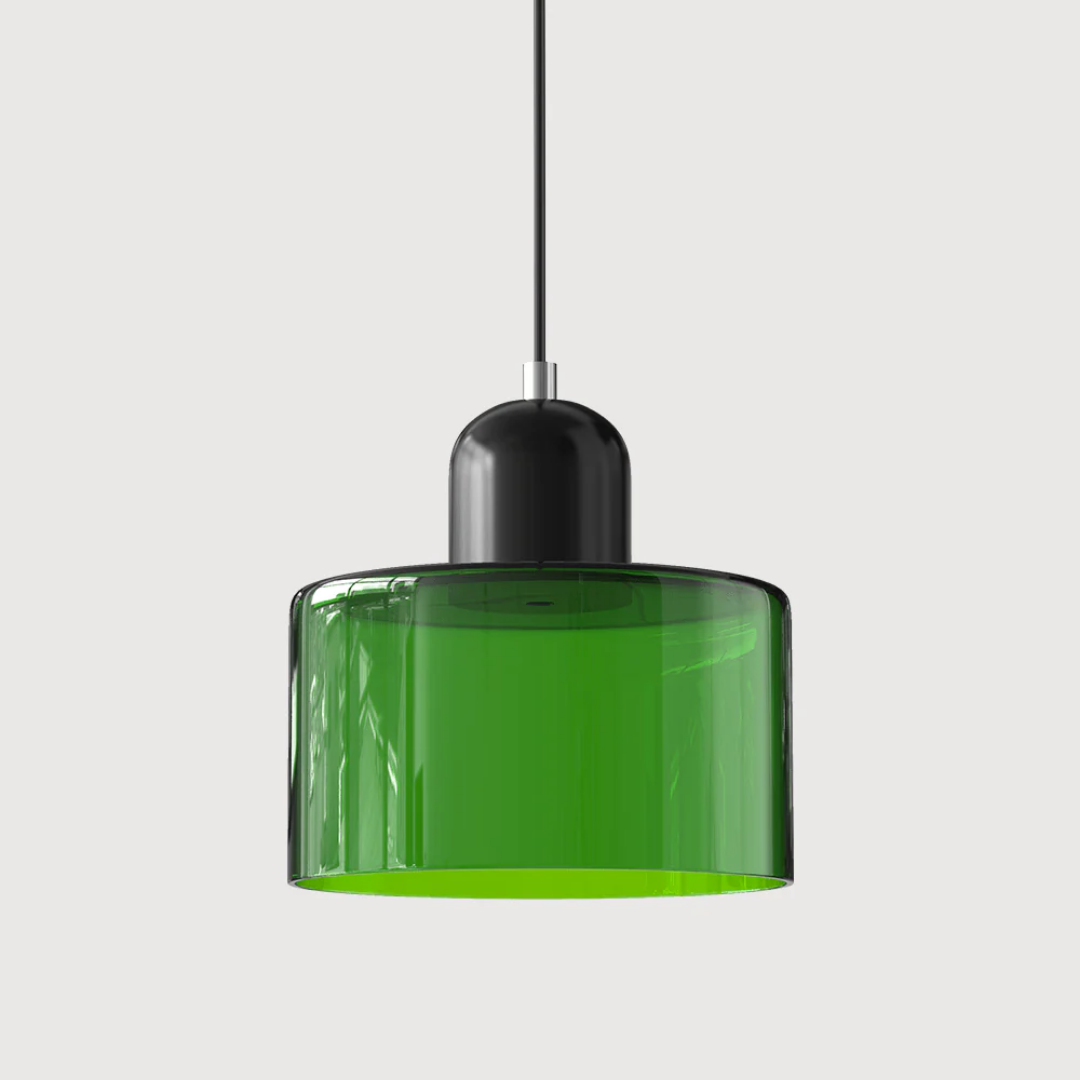 Retro Pendellampe med Glas Skærm og Justerbar Ledning for en Varm Atmosfære