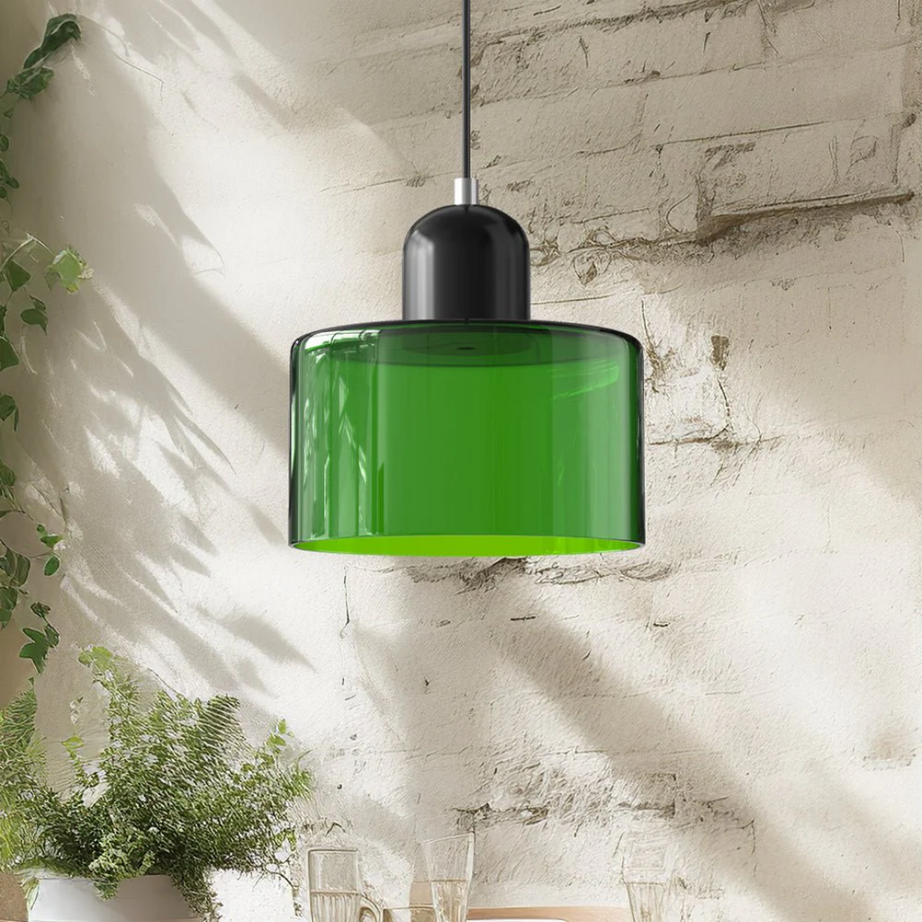 Retro Pendellampe med Glas Skærm og Justerbar Ledning for en Varm Atmosfære