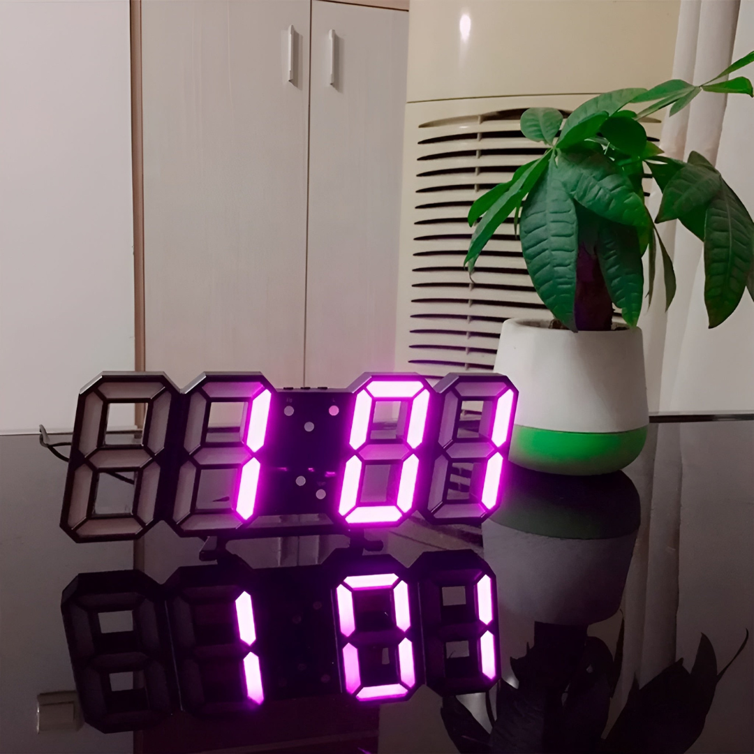 Futuristisk LED Vægur – Minimalistisk Design med Smart Tidsvisning