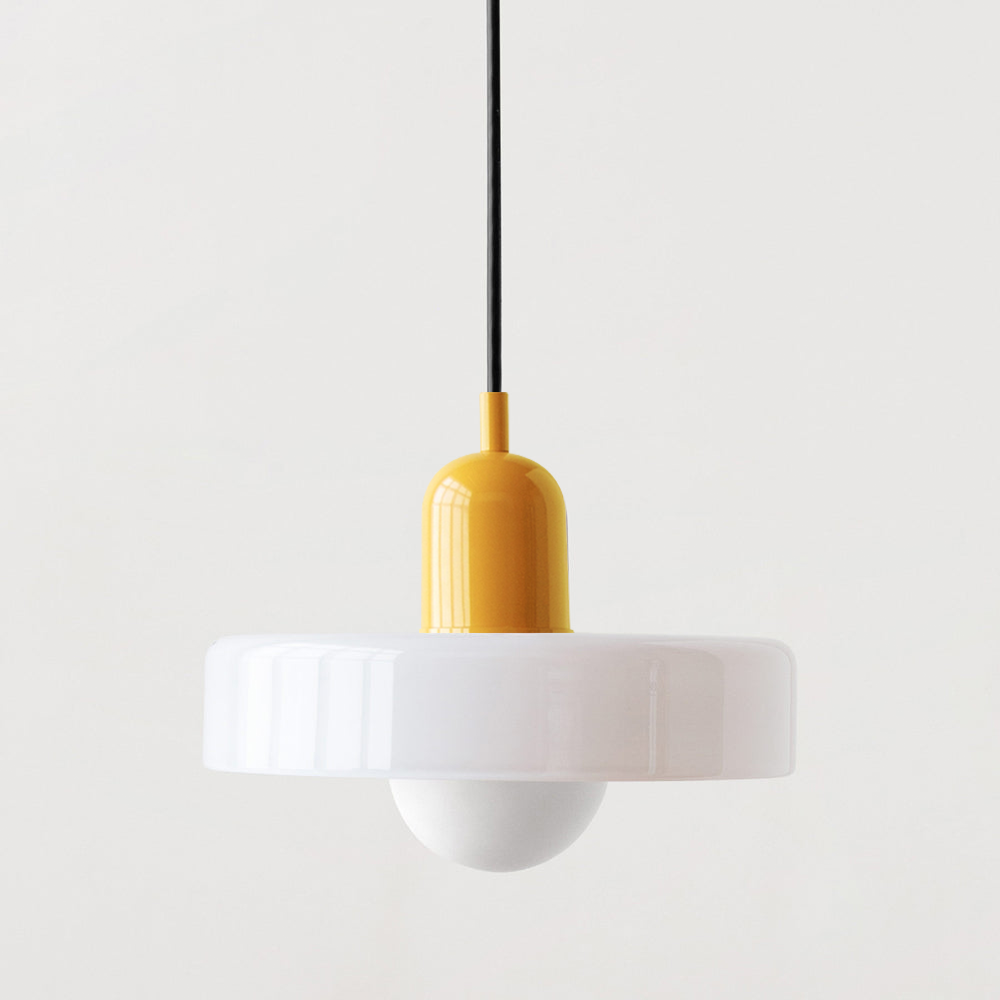 Bauhaus Pendellampe i Farget Glas med Justerbart Ophæng
