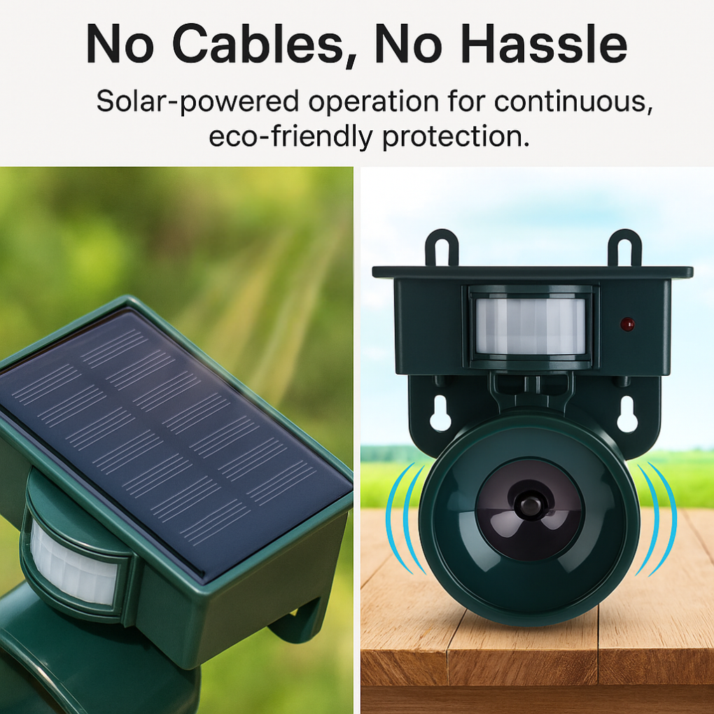 GardenGuard Fugleskræmmer – Smart Bevægelser Sensor til en Fredelig Have