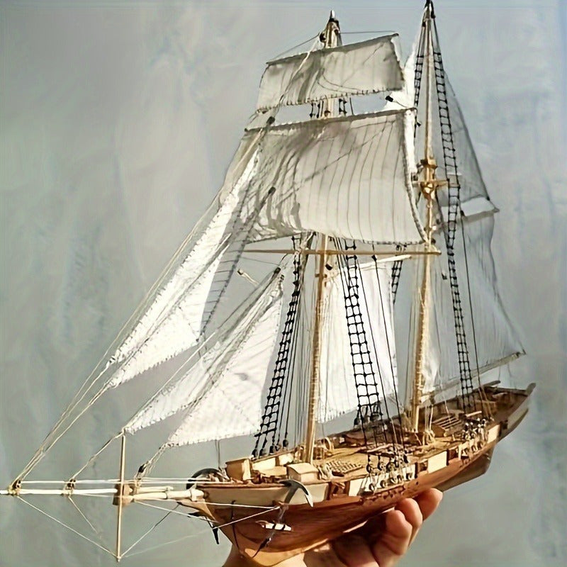 Klassisk Træsejlskib Model – Detaljeret 3D Puzzle for Skibsentusiaster
