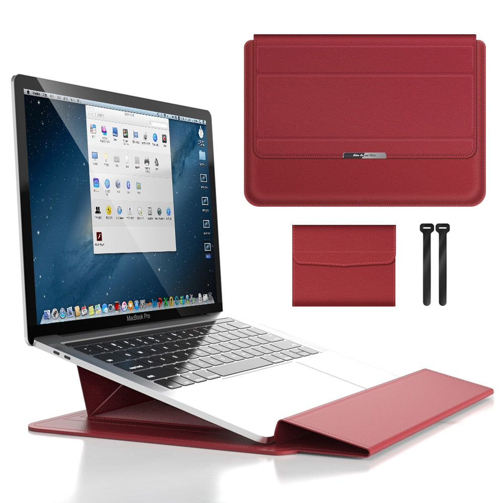 Laptop Sleeve med Indbygget Stativ – Beskyttende Etui til 11–16 tommer Laptops