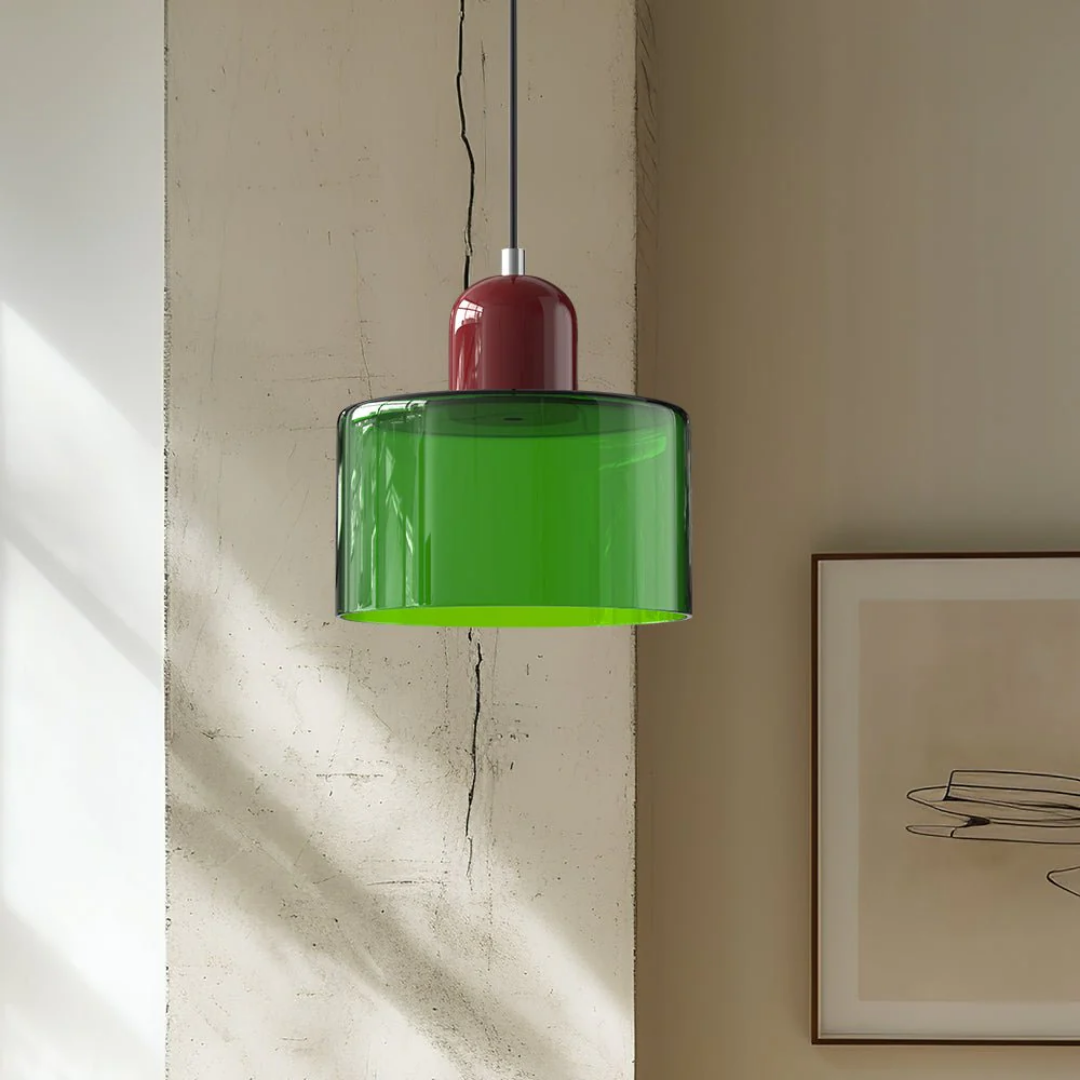 Retro Pendellampe med Glas Skærm og Justerbar Ledning for en Varm Atmosfære