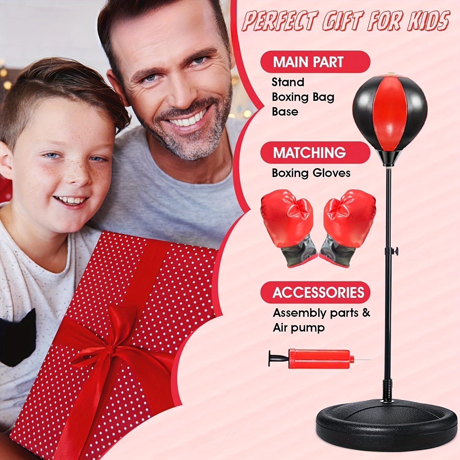 Junior Punching Bag - Justerbar Punching Bag med Handsker til Børn