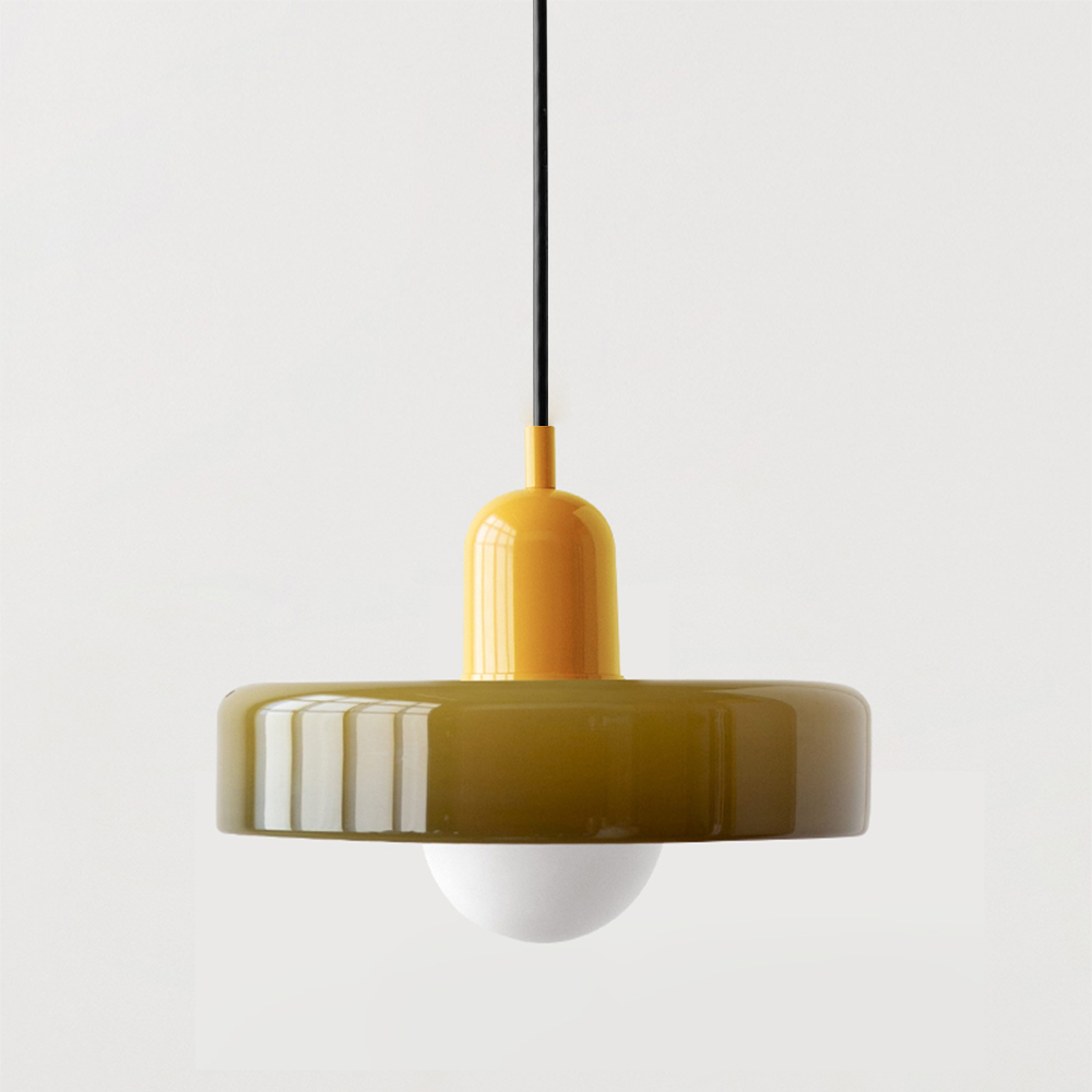Liora Bauhaus Farvet Glas Pendelampe med Justerbar Højde | Petprovac