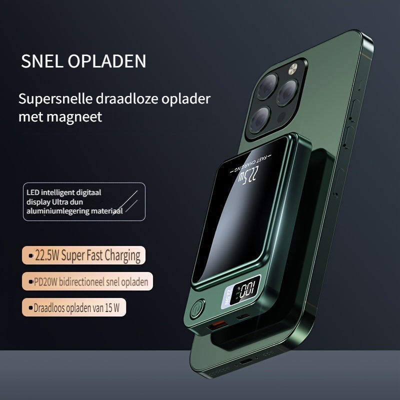 Magnetisk Power Bank – Ultra Slim med Super Hurtig Trådløs Opladning