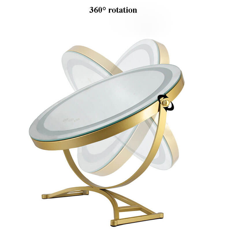 Sminkespejl med Dimmable LED Lys og 360 Grad Rotation, Touch Kontrol