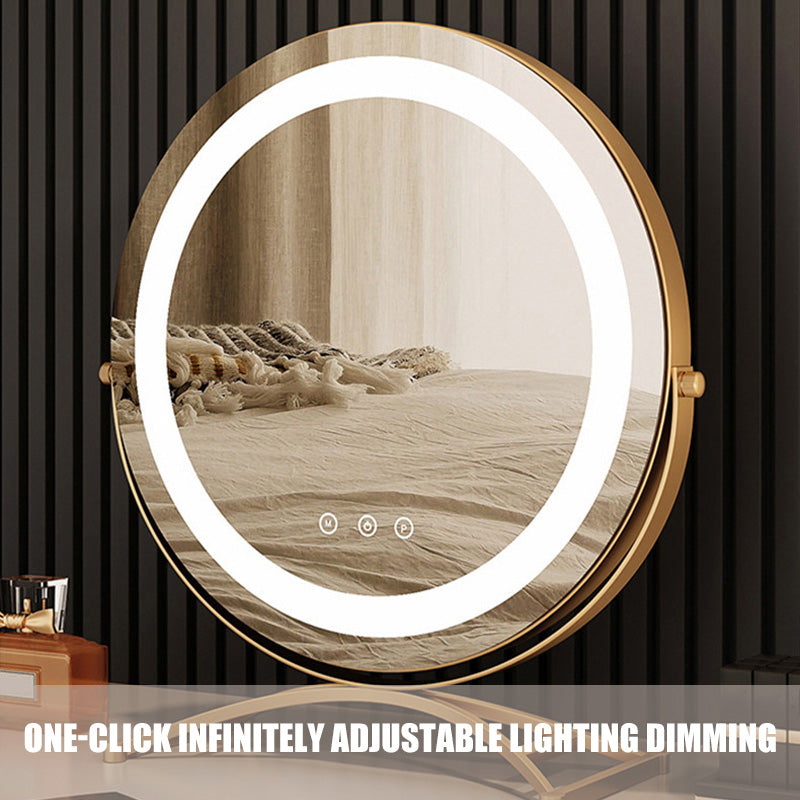 Sminkespejl med Dimmable LED Lys og 360 Grad Rotation, Touch Kontrol