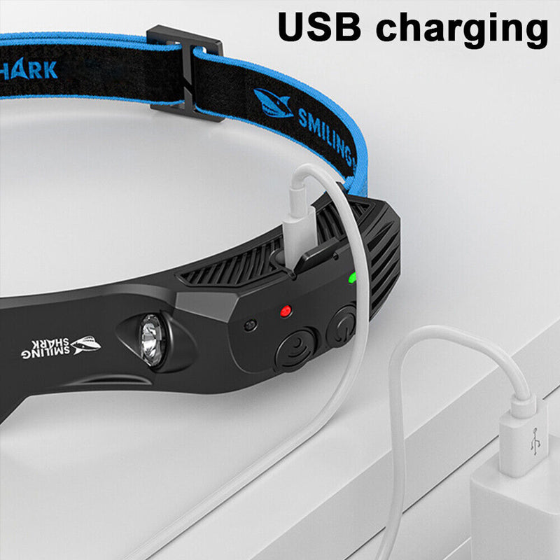 LED USB Genopladelig Kraftig Hovedlygte